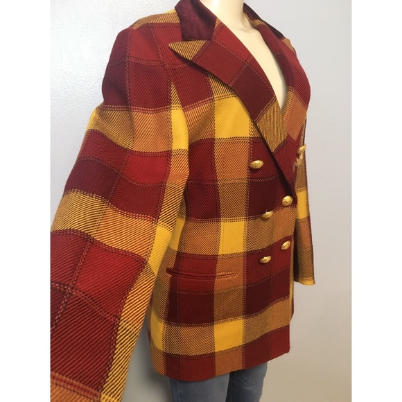 SOLD❌Mondi EUR Vintage Plaids WoolBlazerOversized - Picture 3 of 10